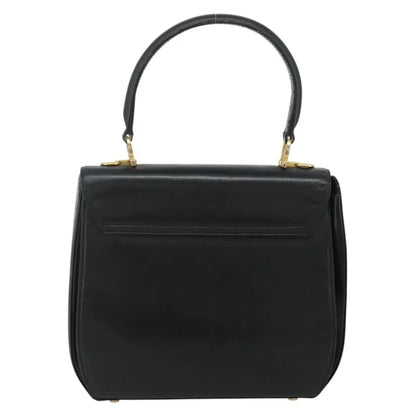 Salvatore Ferragamo Gancini Leather, Black, Leather, Handbag