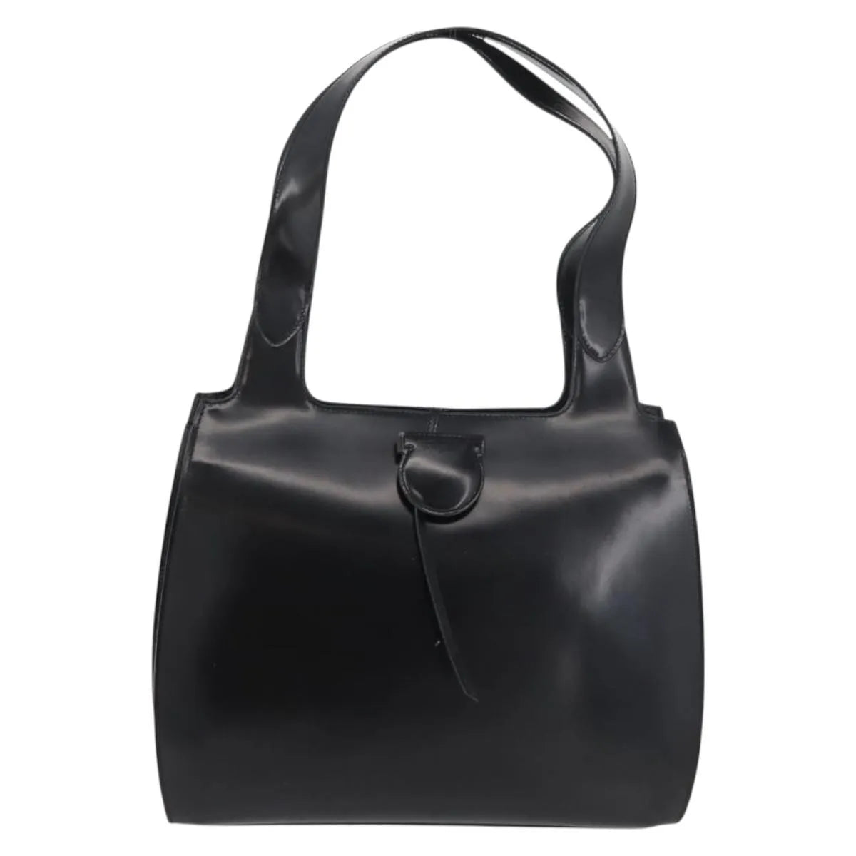 Salvatore Ferragamo Gancini Tote Patent leather, Black, Patent Leather, Tote Bag