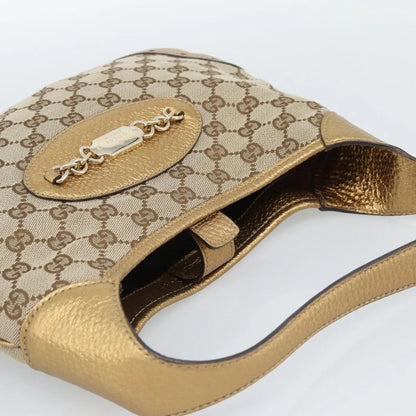 Gucci Vintage Jackie O Chain Hobo GG Canvas, Beige, Canvas, Handbag
