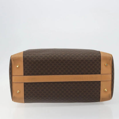 Celine boston Macadam Canvas, Brown, PVC, Travel Bag
