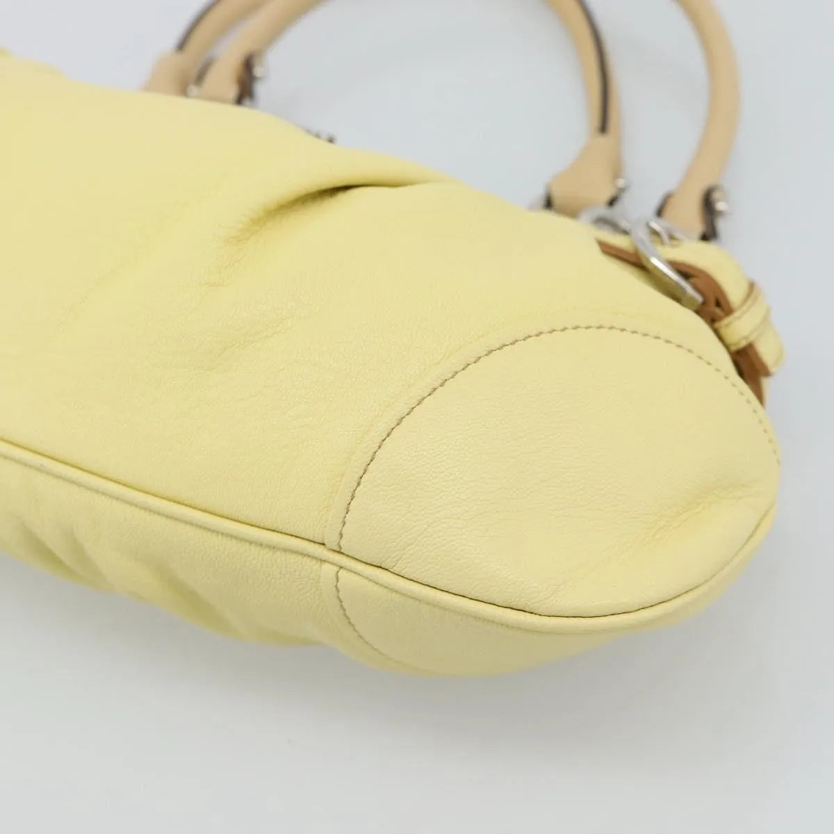 Salvatore Ferragamo Gancini Leather, Yellow, Leather, Handbag