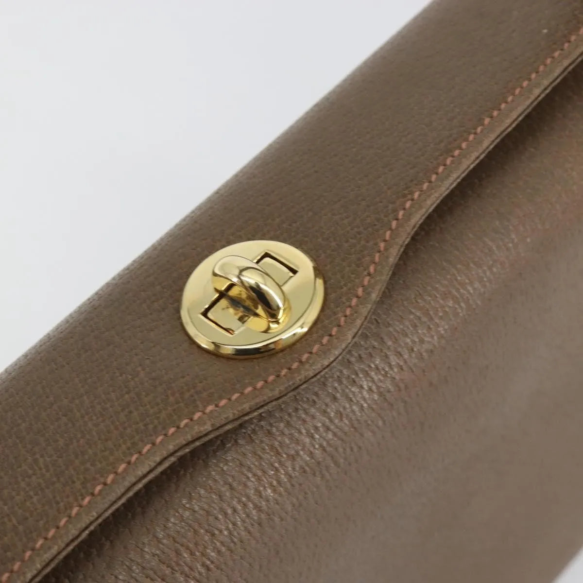 Gucci Vintage Convertible Box Leather, Brown, Leather, Handbag