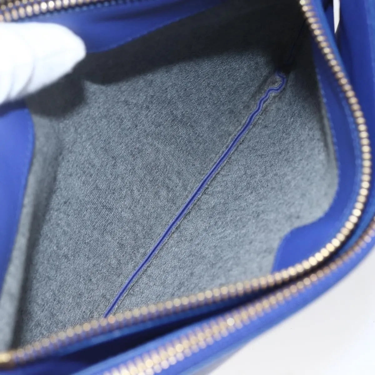 Celine Trio Leather, Blue, Leather, Shoulder Bag