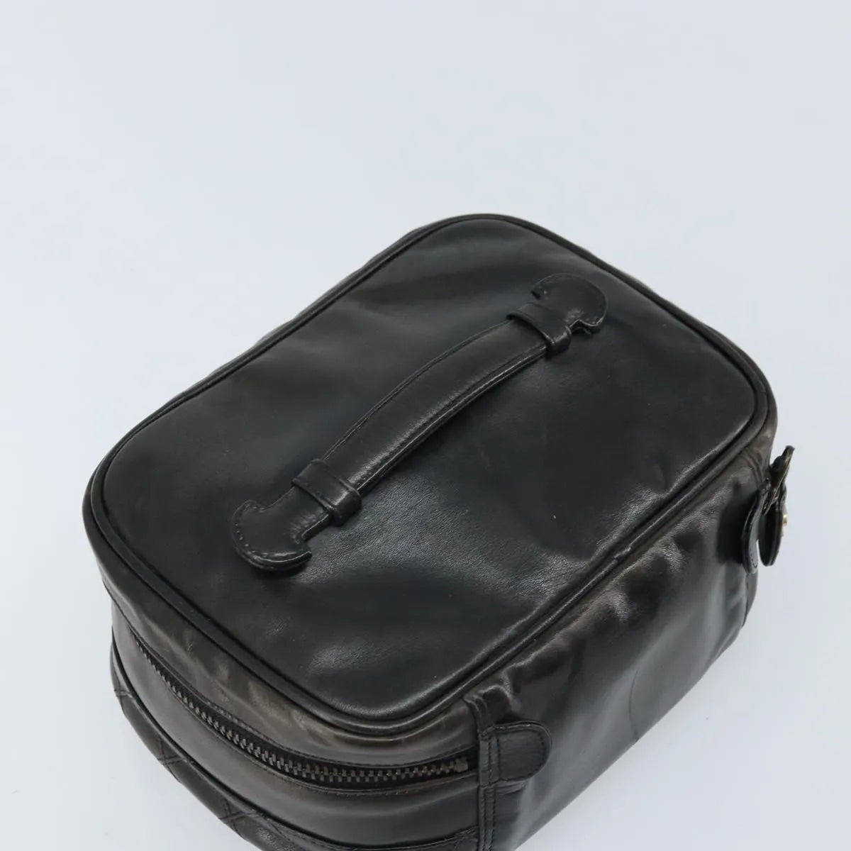 Chanel Vintage Cosmetic Case Lambskin, Black, Leather, Clutch