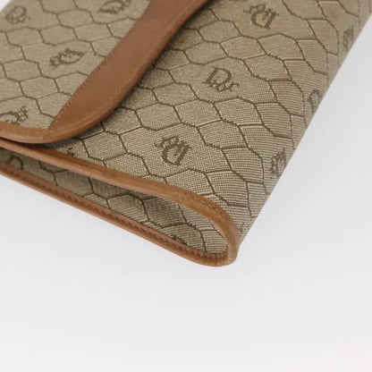 Christian Dior Vintage Honeycomb chain Canvas, Beige, Canvas, Shoulder Bag