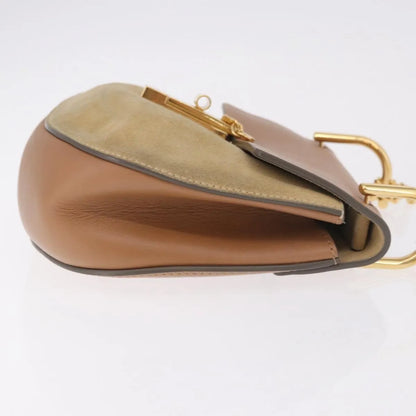 Chloe Drew Shoulder Leather, Beige, Suede, Handbag