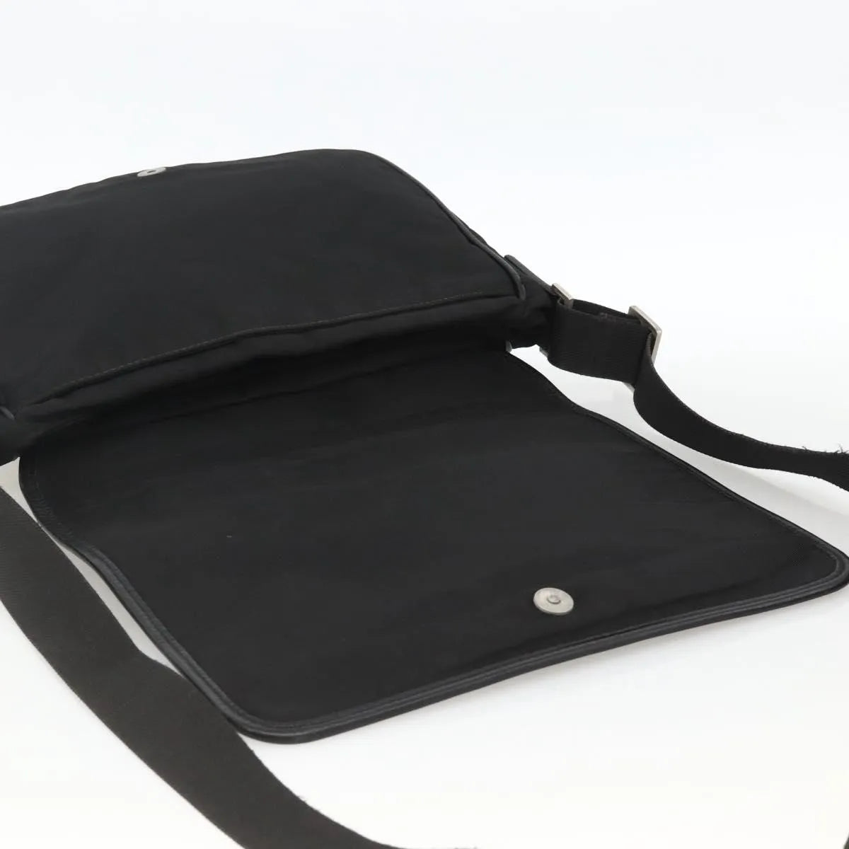 Salvatore Ferragamo Vintage Leather, Black, Nylon, Shoulder Bag