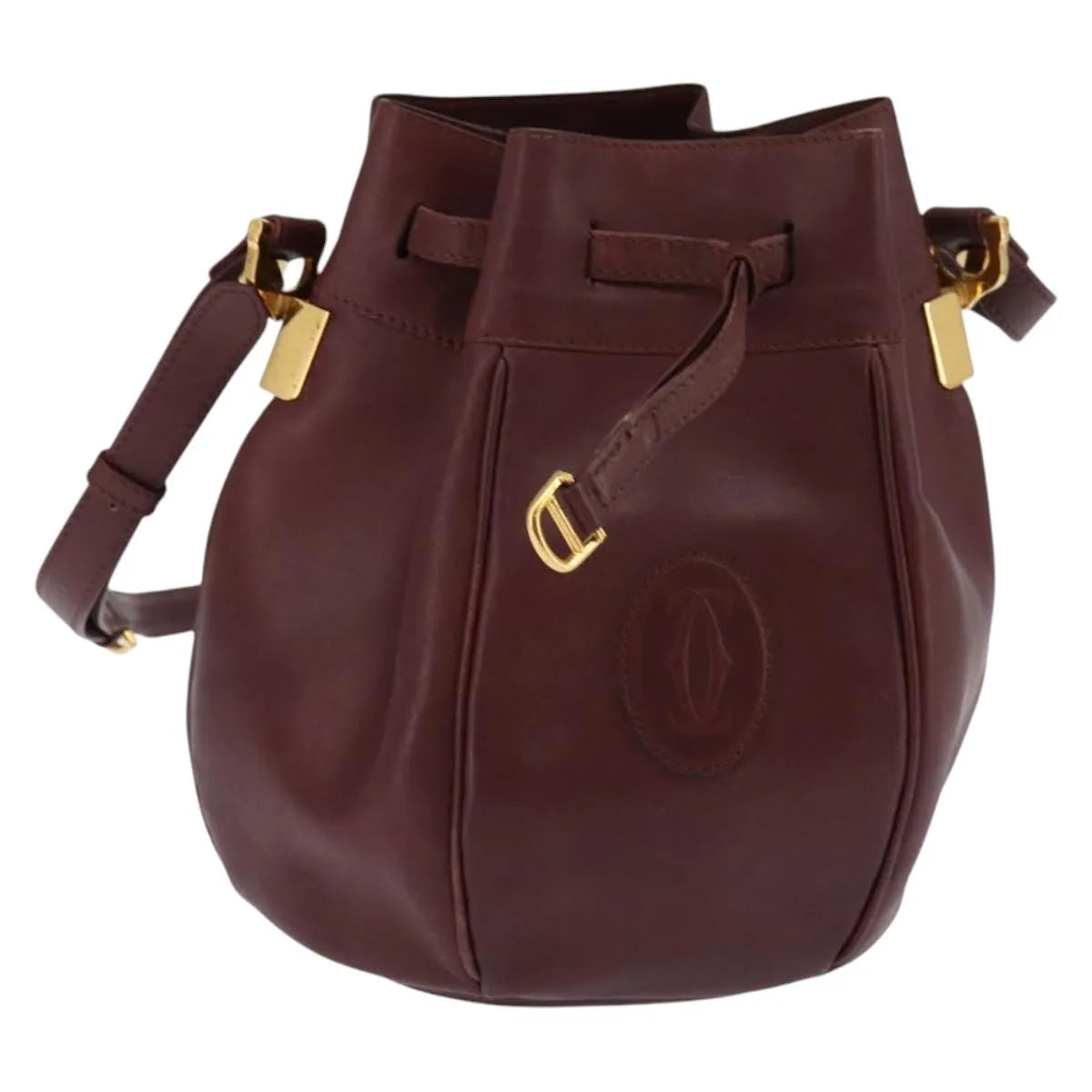 cartier Must de cartier Leather, Burgundy, Leather, Shoulder Bag