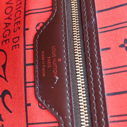Louis Vuitton Neverfull Damier, Brown, Canvas, Tote Bag