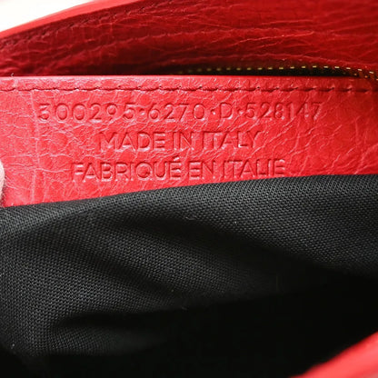 Balenciaga City Classic Studs Leather, Red, Leather, Handbag