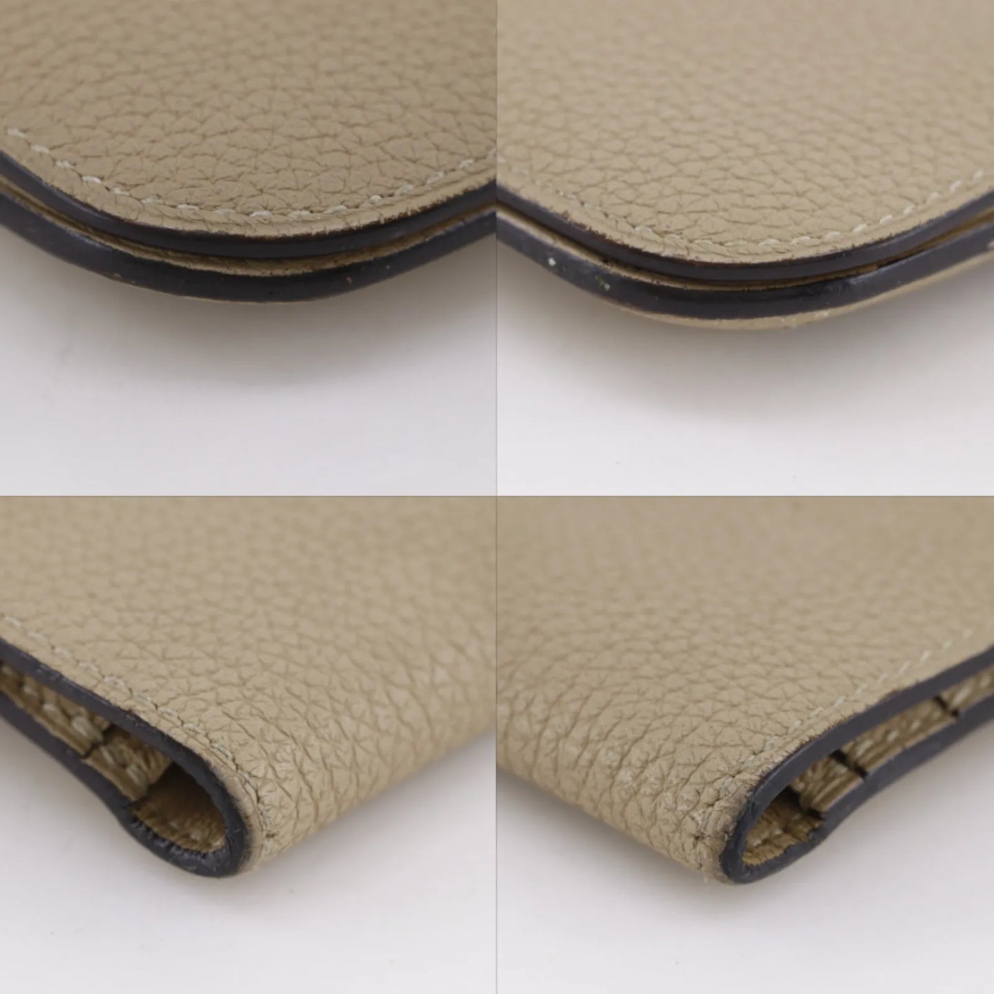Hermes Dogon Recto Verso Leather, Beige, Leather, Wallet