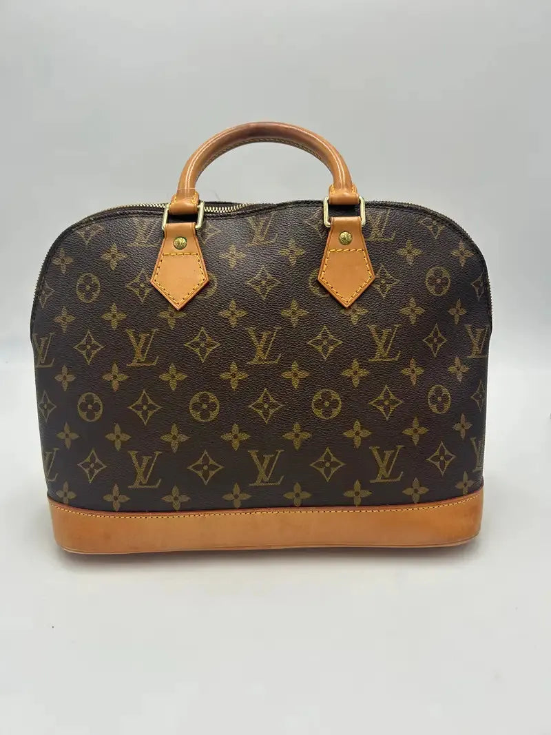 Louis Vuitton Alma Monogram Canvas, Brown, Canvas, Handbag