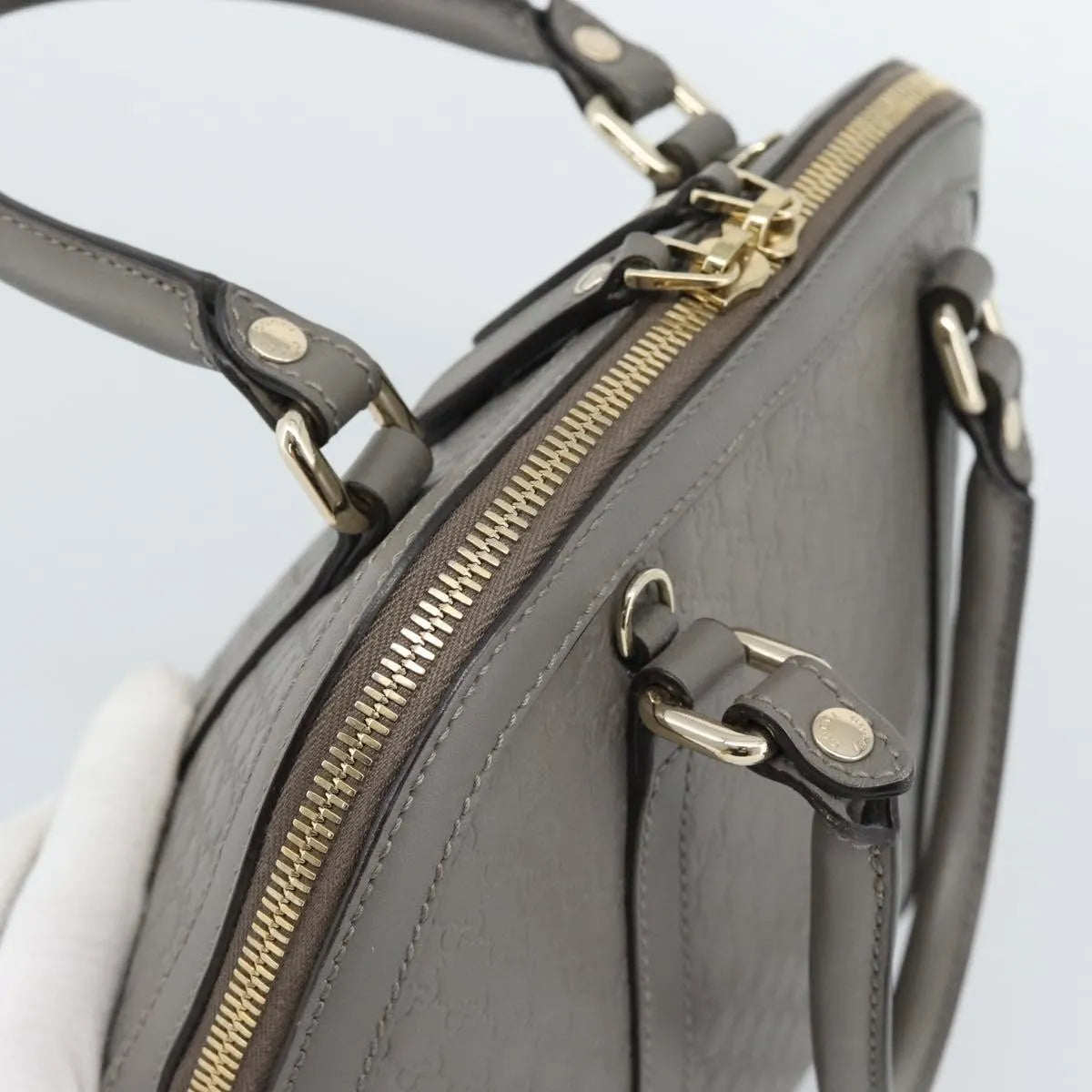Gucci Convertible Dome Satchel Microguccissima Leather, Gray, Leather, Handbag