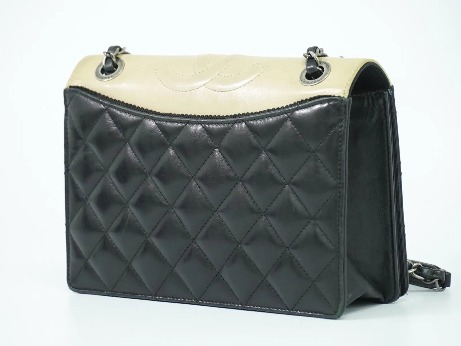Chanel Ballerine Flap Quilted Lambskin, Black, Leather, Shoulder Bag