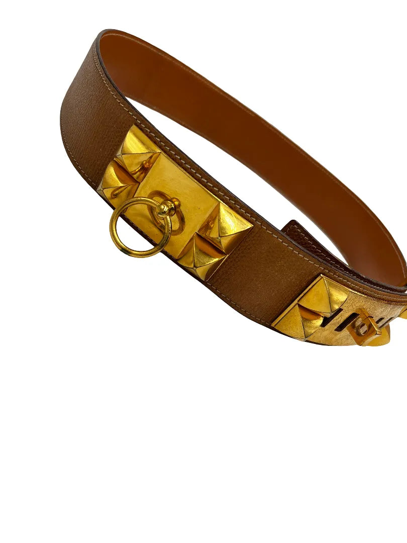 Hermes Collier de Chien Belt Leather, Brown, Leather, Belt