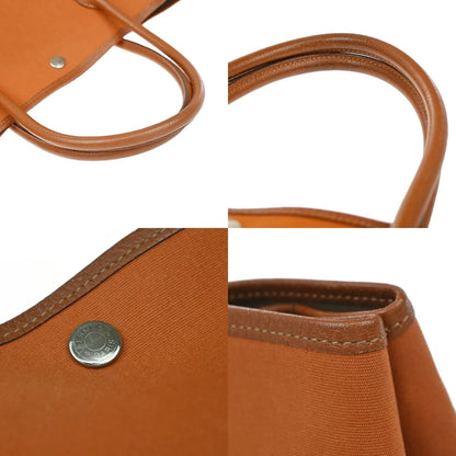 Hermes Garden Party Toile and Leather, Orange, Canvas, Handbag