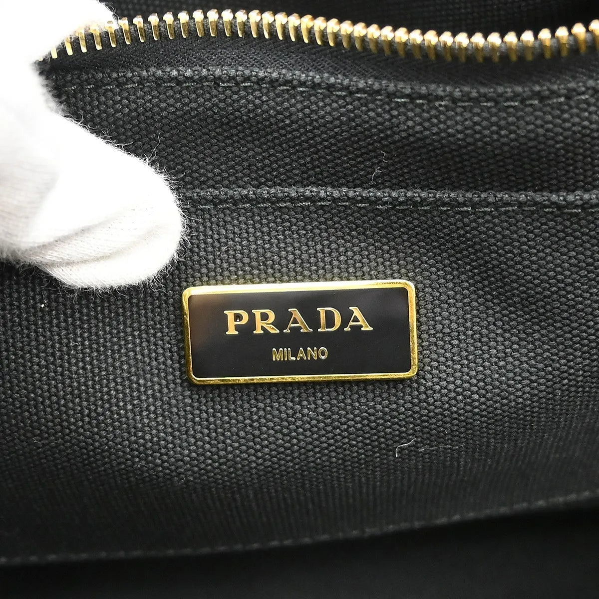 Prada Canapa Convertible Tote Rhinestone Embellished Canvas, Black, Canvas, Handbag