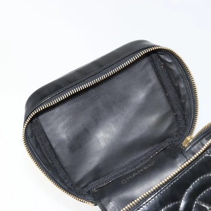 Chanel Vintage Timeless Cosmetic Case Patent, Black, Patent Leather, Handbag