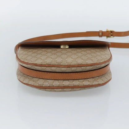 Celine Vintage Macadam Canvas and Leather, Beige, Canvas, Shoulder Bag