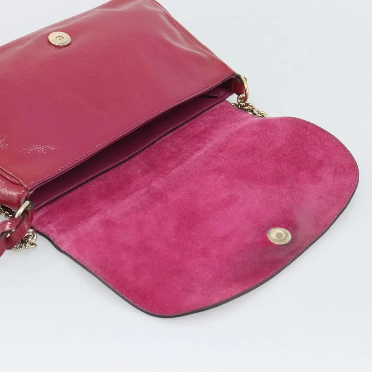 Gucci Soho Chain Patent, Pink, Patent Leather, Shoulder Bag
