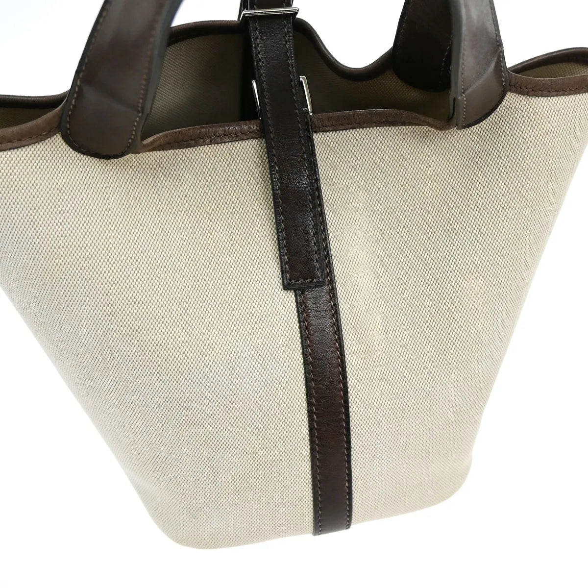Hermes Picotin Toile and Leather, Beige, Canvas, Toiletry Case