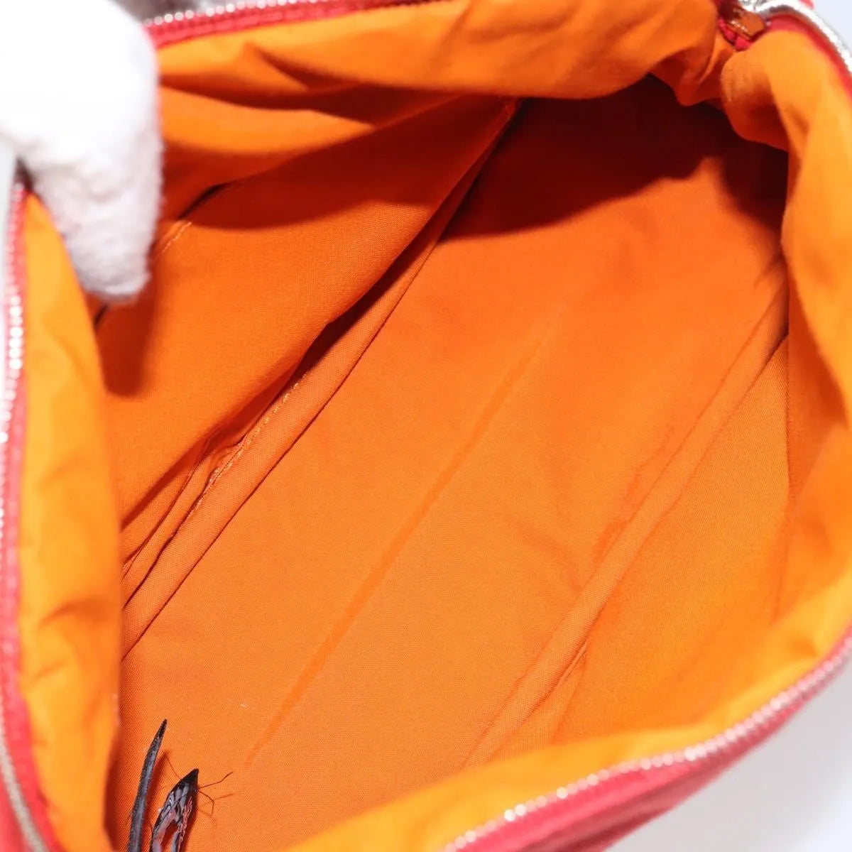 Hermes Bolide Canvas, Red, Canvas, Clutch