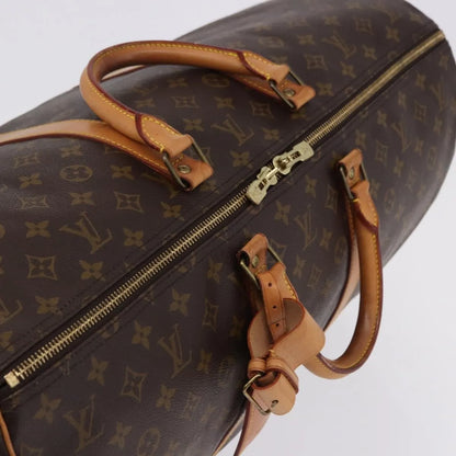 Louis Vuitton Keepall Bandoulière Monogram, Brown, Canvas, Travel Bag