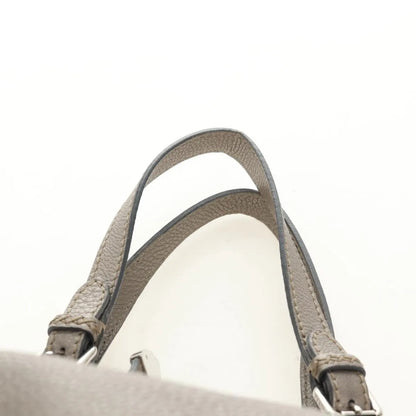 Fendi Selleria Pomodorino Leather, Gray, Leather, Tote Bag