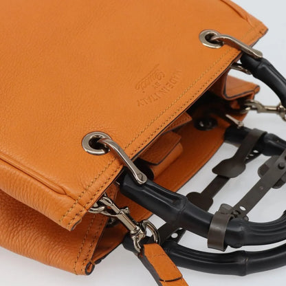 Gucci Bamboo shopper Leather, Orange, Leather, Handbag