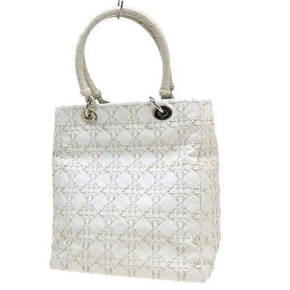 Christian Dior Vintage Lady Dior Cannage Quilt Lambskin, White, Leather, Handbag