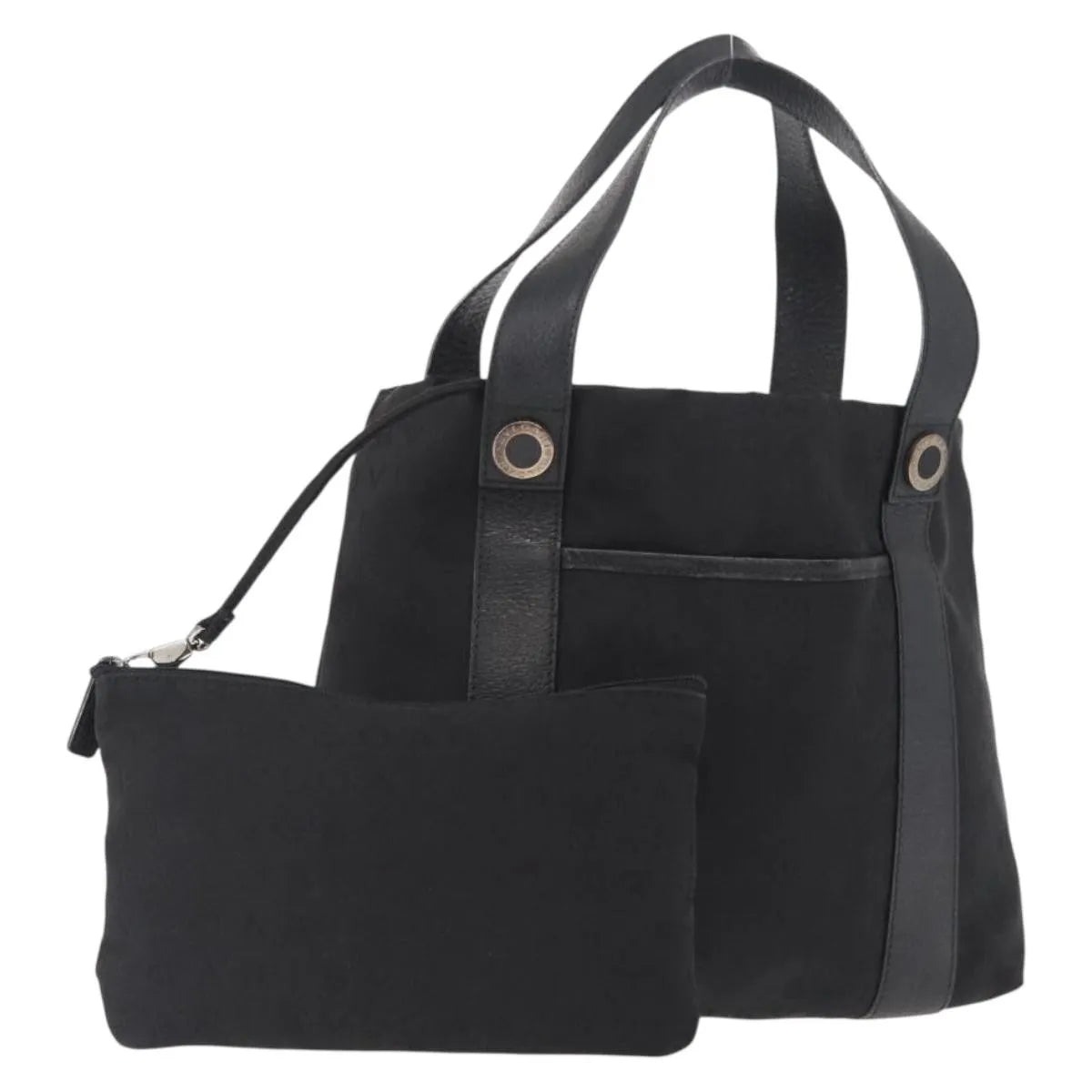 Bvlgari Logomania Canvas, Black, Canvas, Tote Bag
