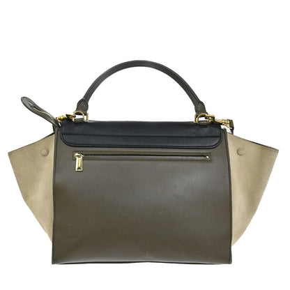 Celine Trapeze Leather with Suede, Multicolour, Leather, Handbag