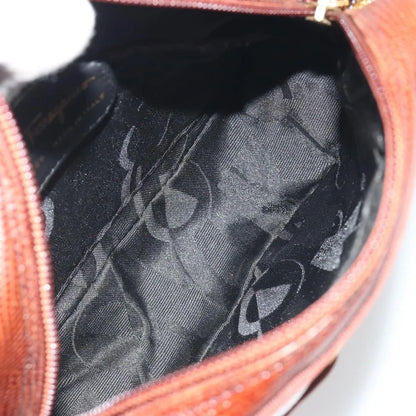 Salvatore Ferragamo Vara Bow camera Leather, Brown, Leather, Shoulder Bag