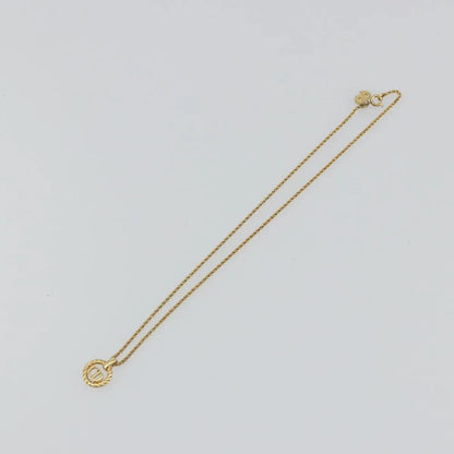 Christian Dior CD Round Pendant Metal, Gold, Metal, Necklace
