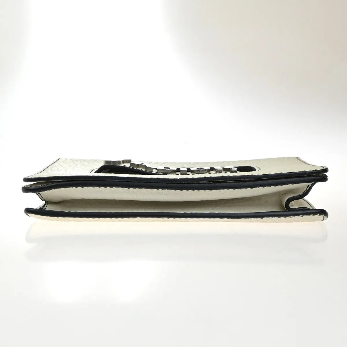 Christian Dior J'Adior Flap Canyon Grained Lambskin with Mosaic Detail, White, Leather, Shoulder Bag
