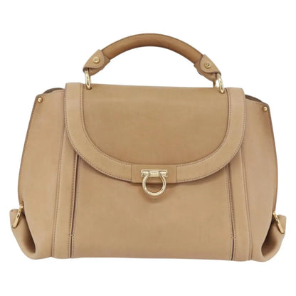Salvatore Ferragamo Suzanna Satchel Smooth Leather, Beige, Leather, Handbag