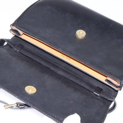 Celine Vintage Leather, Black, Leather, Shoulder Bag