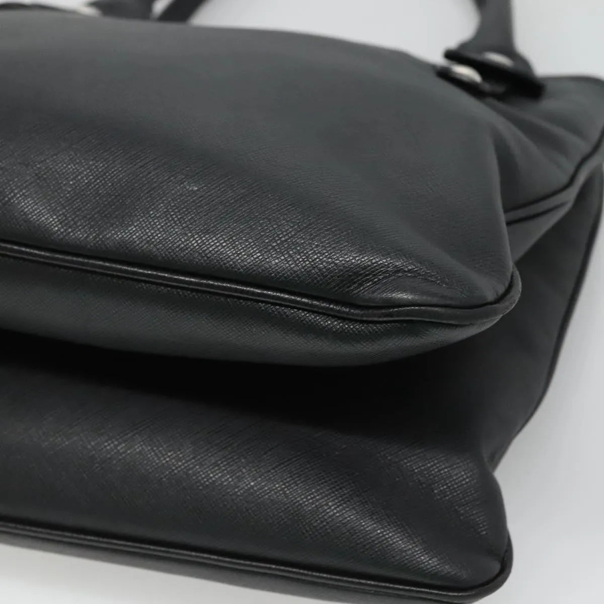 Salvatore Ferragamo Gancini Leather, Black, Leather, Handbag