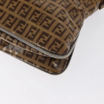 Fendi Mamma baguette Cuir verni, Brown, PVC, Shoulder Bag