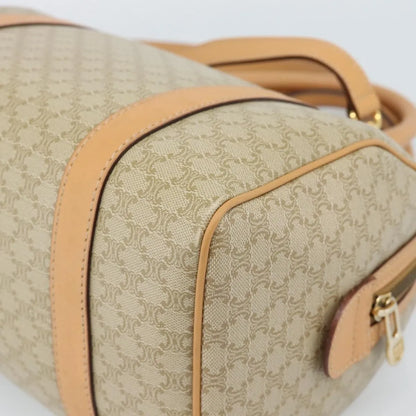 Celine Vintage Macadam Boston Canvas, Beige, Canvas, Handbag