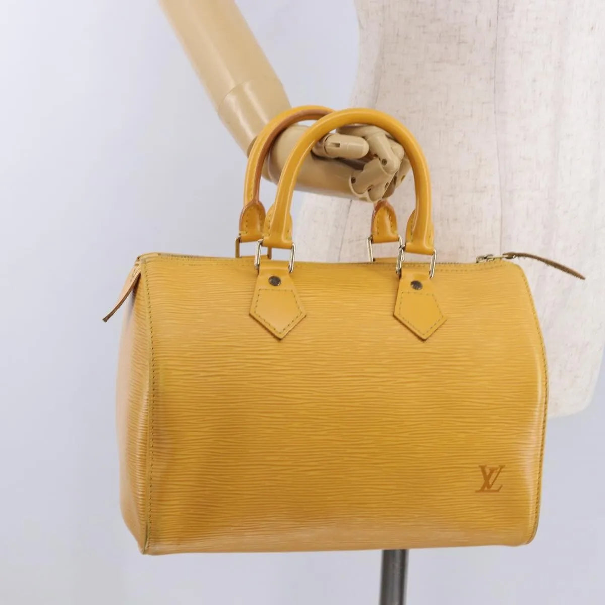 Louis Vuitton Speedy Epi, Yellow, Leather, Handbag