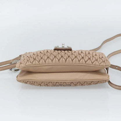 Miu Miu Crystal Convertible Chain Matelasse Leather, Pink, Leather, Shoulder Bag