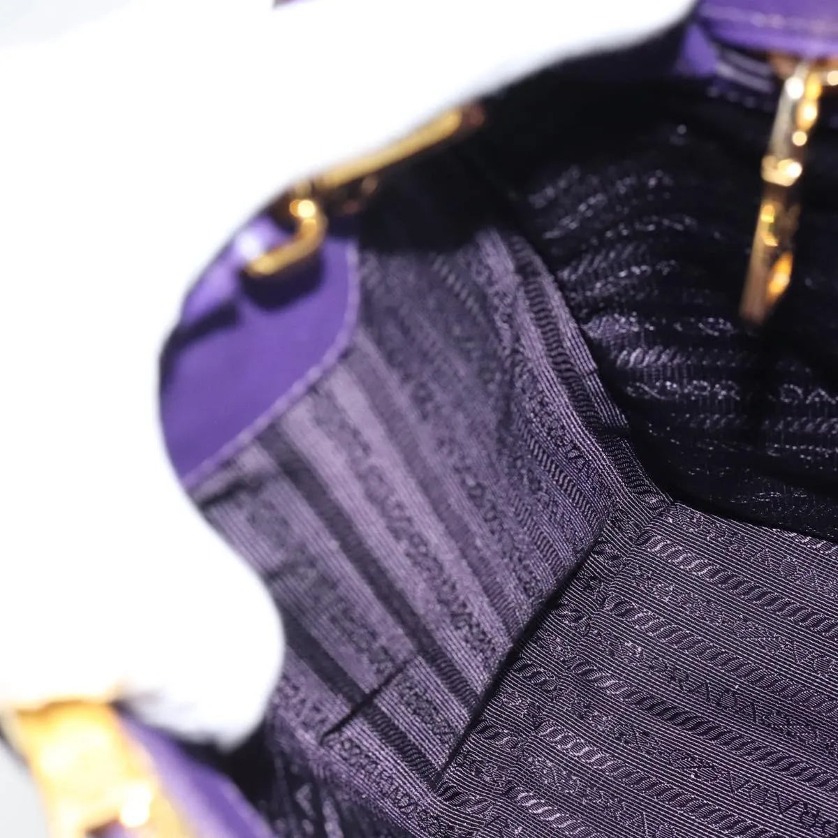 Prada Galleria Double Zip Tote Saffiano Leather, Purple, Leather, Handbag