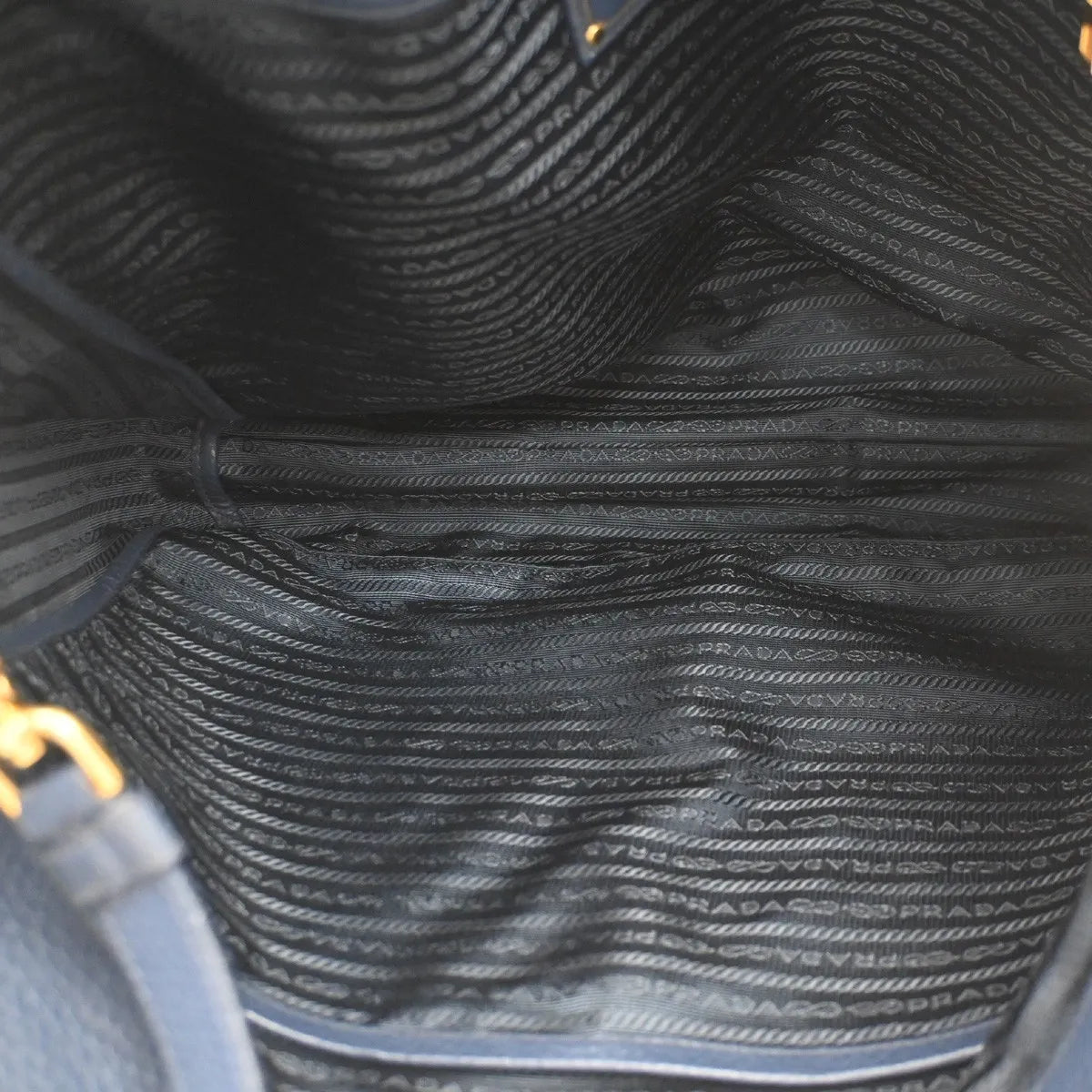 Prada Convertible Shopper Tote Vitello Daino, Navy, Leather, Tote Bag
