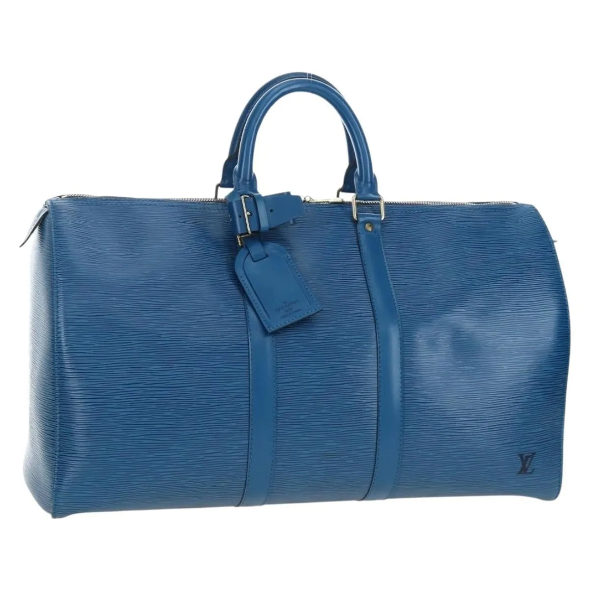 Louis Vuitton Keepall Epi Leather, Blue, Leather, Travel Bag