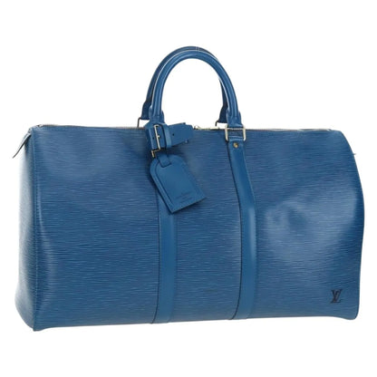 Louis Vuitton Keepall Epi Leather, Blue, Leather, Travel Bag
