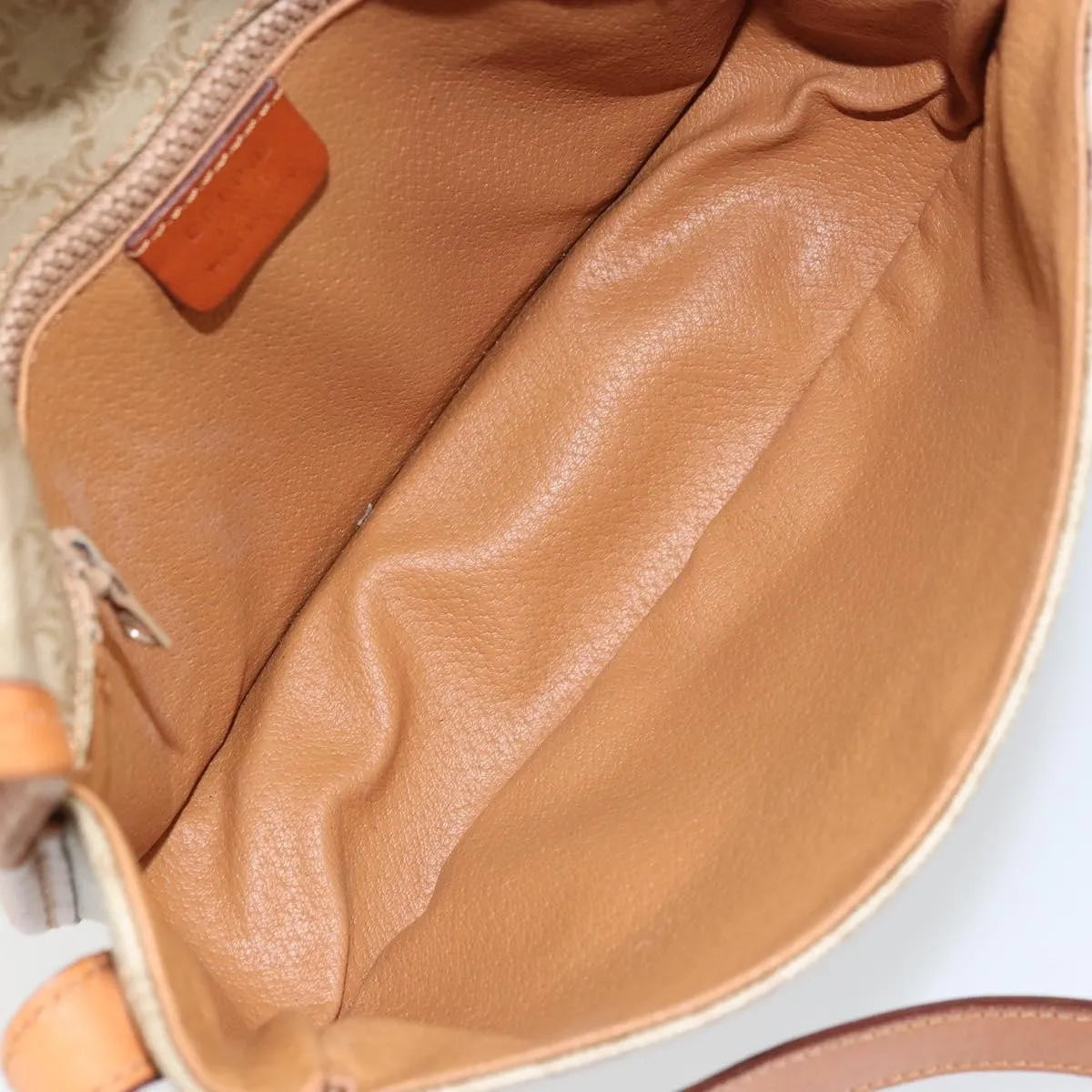 Celine Vintage Macadam Canvas and Leather, Beige, Canvas, Shoulder Bag