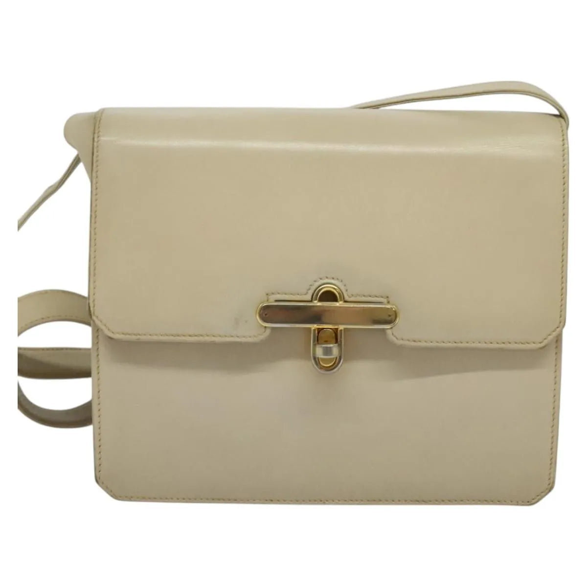 Gucci Vintage Flap Leather, Beige, Leather, Shoulder Bag