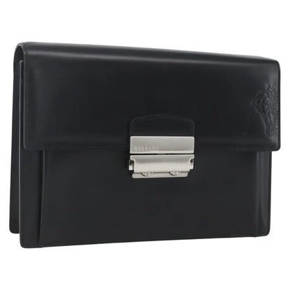Versace Vintage Clutch Leather, Black, Leather, Clutch