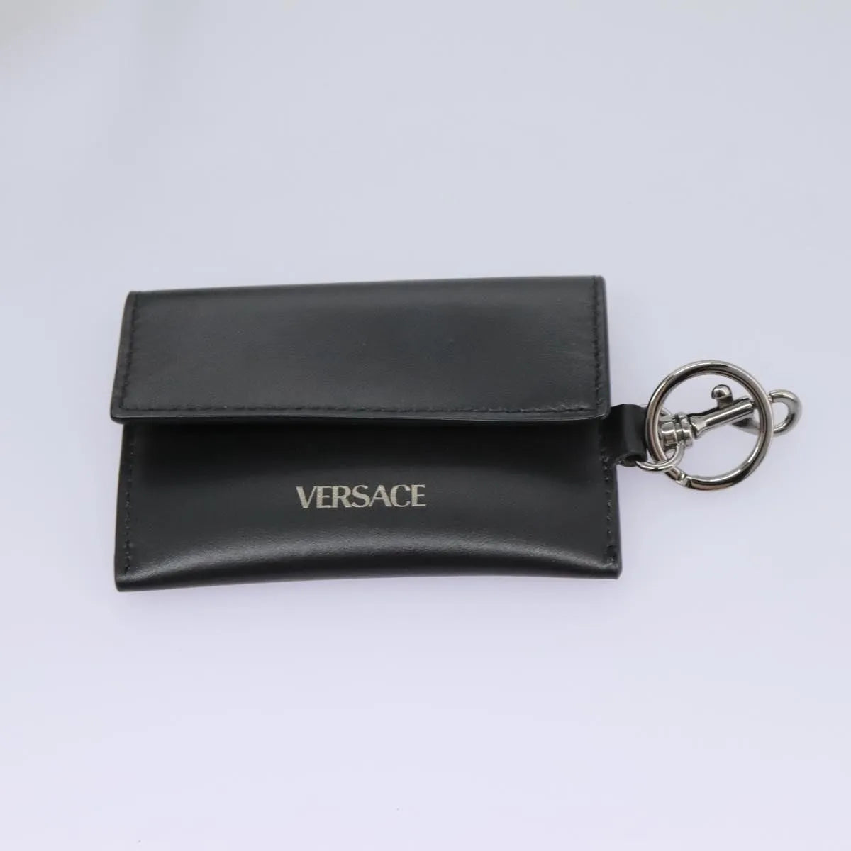 Versace La Greca Leather, Black, Leather, Shoulder Bag